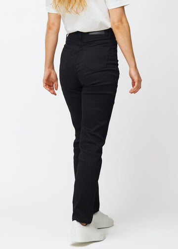 Sorte højtaljede regular jeans set bagfra, så man kan se hele produktet.