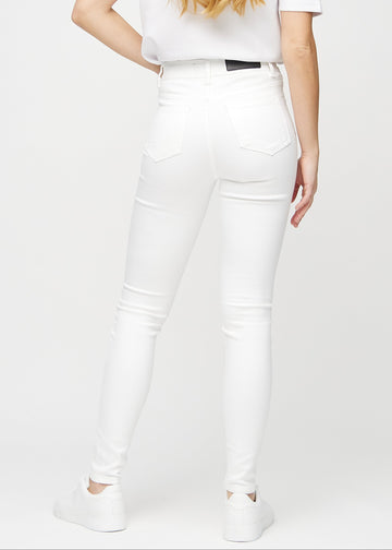 Hvide skinny jeans set bagfra, så man kan se hele produktet.